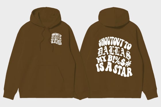 Image of DALLAS STAR HOODIE (BROWN/WHT)