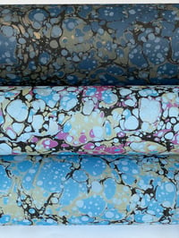 Image 2 of Marbled Paper Stone Pattern on Blue - 1/2 sheets