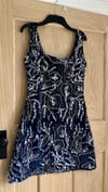 Midnight blue floral beaded dress