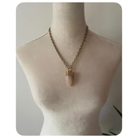 Image 3 of Solid Brass Light Pink Opal Necklace