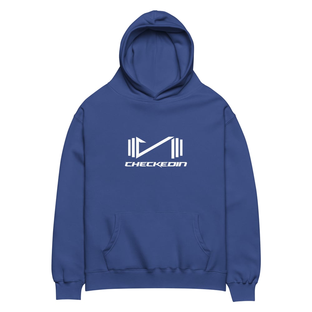 Image of Checkedin Oversized Graphic Hoodie (Nipsey Blue)