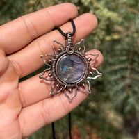 Image 3 of Purple Labradoite Sun/Flower Pendant 🌻💜