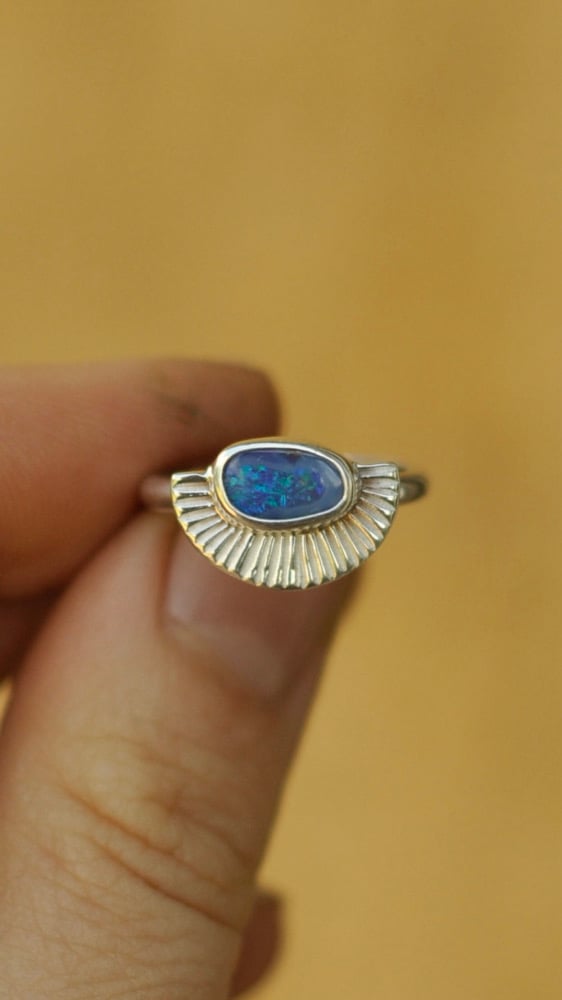 Image of Boulder Opal Eclipse Ring 