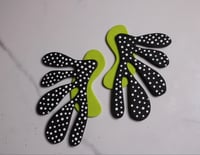 Faye (Pea Green/Blk & White Polka Dots)