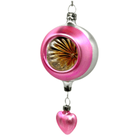 Image 3 of Reflector Glass Christmas Tree Ornament - Aqua, Pink or Red 