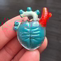 Image 2 of LARGE "MY HEART BELONGS TO THE SEA" ANATOMICALLY CORRECT HEART PENDANT 28