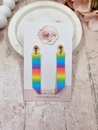 Image 1 of Elongated Rainbow Earrings