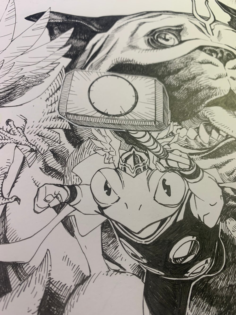 Image of PET AVENGERS #1 COVER original art