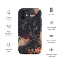 Image 11 of Beautiful Black Cat Face Splatter Painting Tough Case for iPhone®