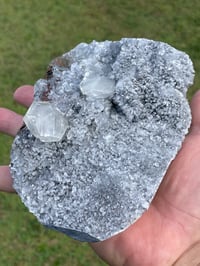 Image 19 of UV Calcite On Quartz With Rainbow Chalcopyrite Specimen #1698