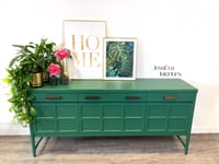Image 8 of Vintage, Mid Century Modern, Retro, Nathan Sideboard, Drinks Cabinet Painted In Green