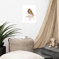 Image 2 of fiery throated hummingbird- Poster Print