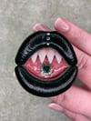 PHONE GRIP - Deep Green Lips With All Fangs And Green Rose Rhinestone
