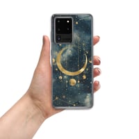 Image 12 of Blue and Gold Celestial Moons Design Clear Case for Samsung®