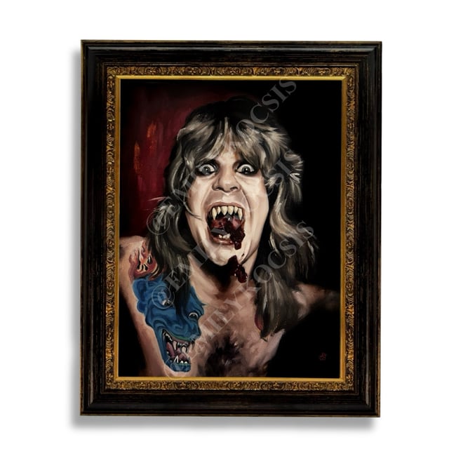 Original Painting Print //  Ozzy 1980s Portrait in Oil