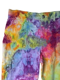 Image 2 of ♻️ UPCYCLED 16W/1X PLUS Lee Cargo Crop Pants in Bright Ice Dye