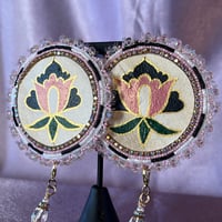 Image 1 of Beaded Parfleche & Horse Hair Earrings