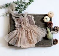 Image 1 of Newborn dress for photo shoots | Mia | cocoa and beige | photo props