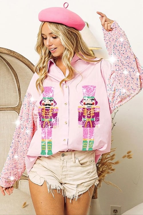 Image of Button Down Nutcracker Shirt 