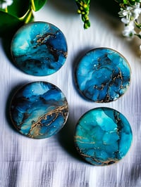 Image 2 of Set of 4 Epoxy Resin Art Coasters 'The Truth'