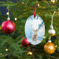 Image 2 of Wooden ornaments (deer in the snow)