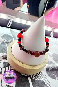 Image 2 of Black n Red Skull Bracelet 