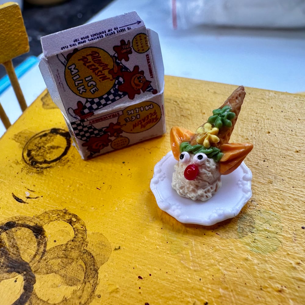 Image of Ice Cream Cone Clown for Dollhouse