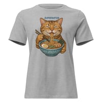 Image 2 of Women's Relaxed T-Shirt, Ramenator Cat T-Shirt | Funny Ramen Cat Graphic Tee
