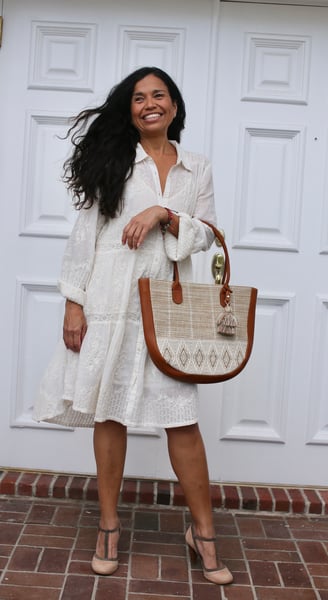 Image of Crema handwoven fabrics tote bag  