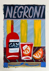 Negroni on yellow stripes and blue stripes 