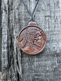 Image 2 of Hobo Nickel in Lignum vitae wood. 