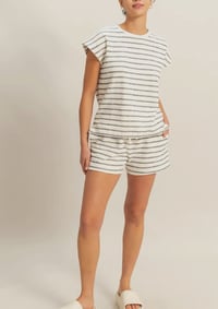 Image 1 of  short sleeve striped set 