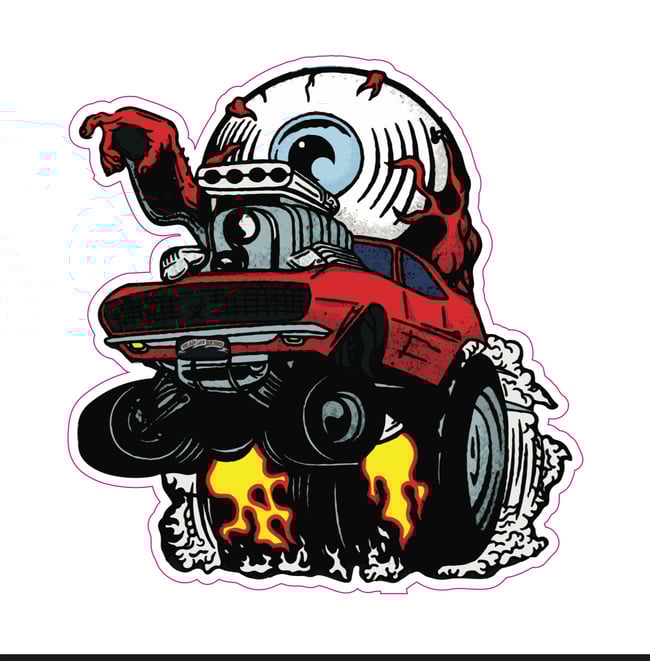 Dead at Zero sticker hot rod eyeball 