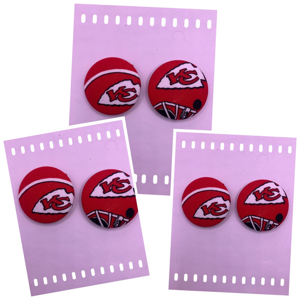 Image of Sports Button Earrings 