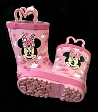 Image 2 of Disney Minnie Mouse Western Chief Girls Bow Town Lined Rain Boot