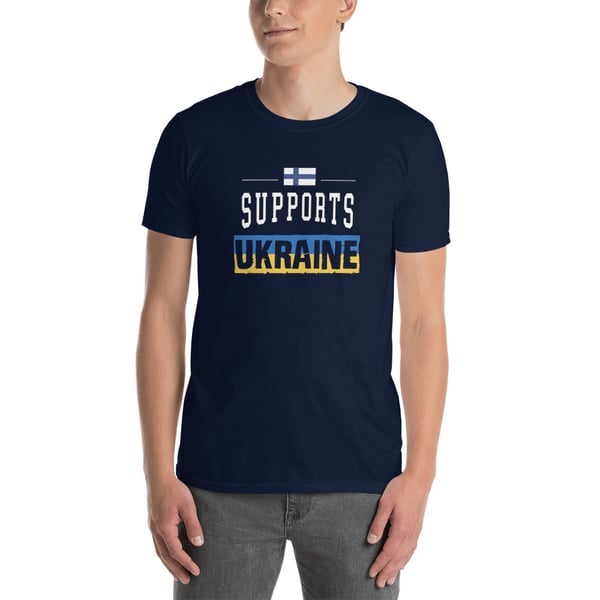 Image of Finland supports Ukraine Unisex T-Shirt