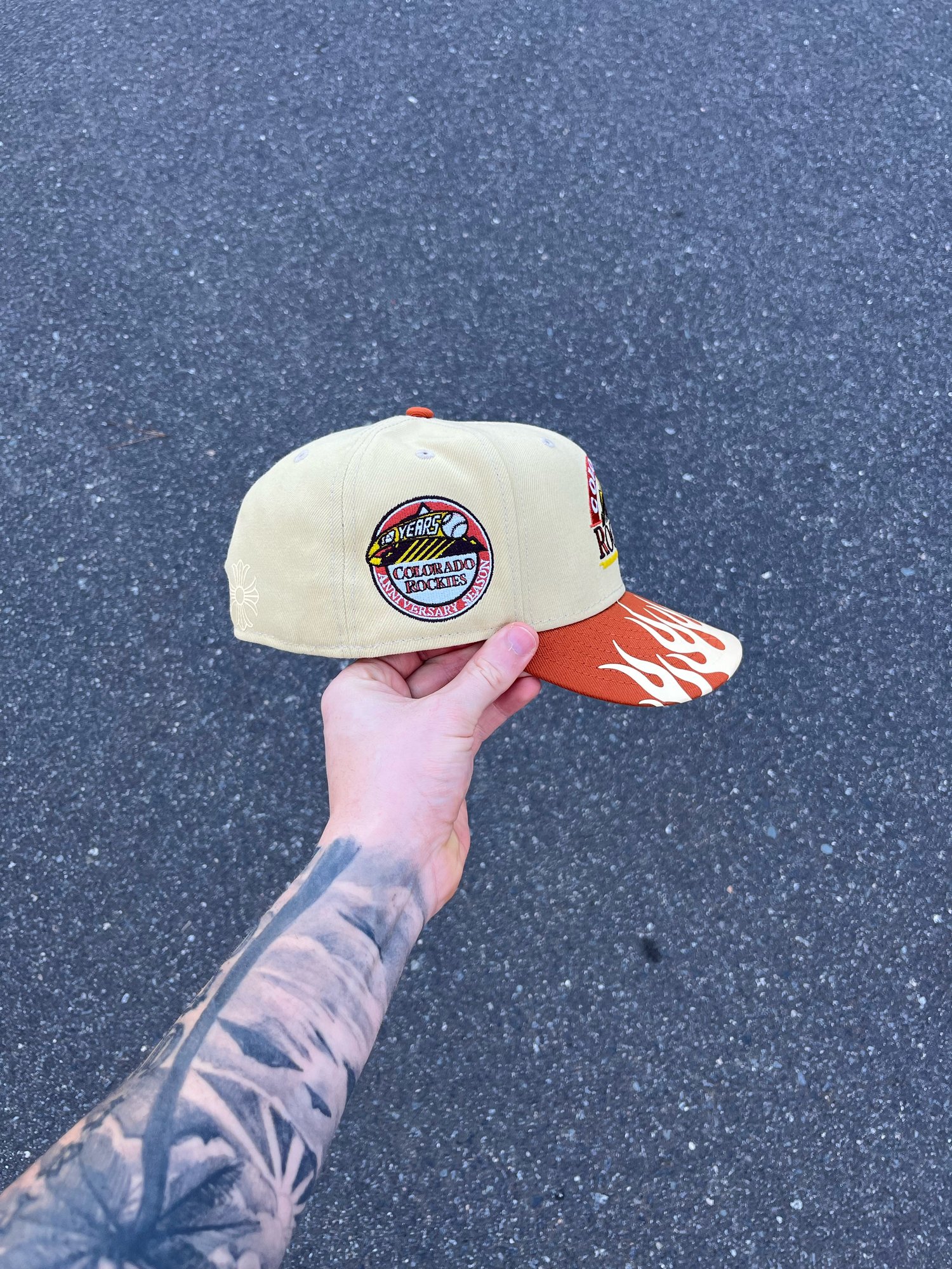 Image of TRI TONE NEUTRAL EARTH TONE COLORADO ROCKIES CUSTOM FITTED CAP