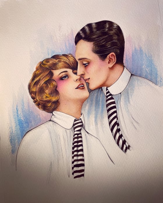 Image of Original Painting Couple In Love
