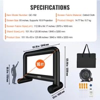Image 6 of VEVOR | Projector Screen Projection Screen with Blower & Carrying Bag
