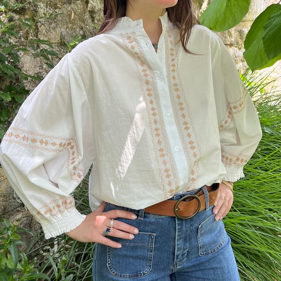 Image of Blouse Bohème "LARA" Ivoire Brodé T1 - T2 -T3