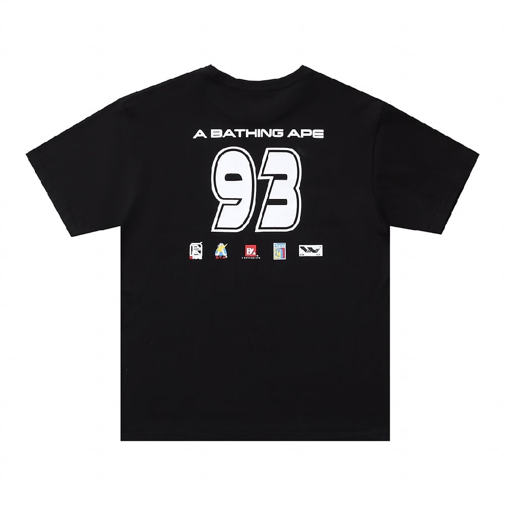 Image of Bape World Gone Mad '93' T-Shirts Black White