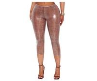 Bronze Glow Shimmer Capri Leggings