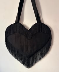 Image 3 of The Custom Fringe Heart Bag – Quilted Statement Tote 🖤❤️🩷💜