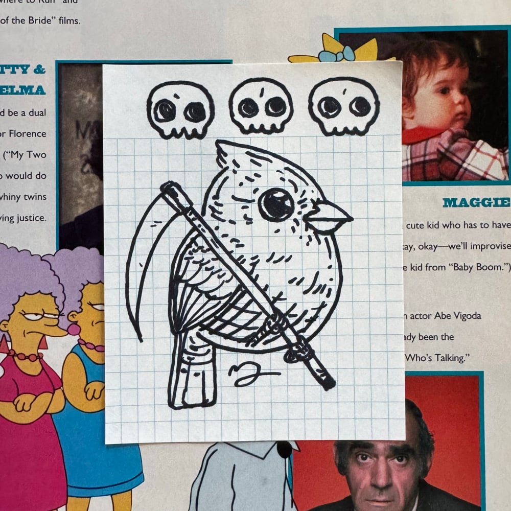 Image of Fat Bird Sharpie Sketch #211