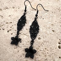 Image 1 of Oak Leaf & Flower Earrings