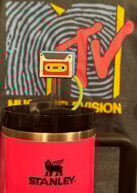 Image 2 of RETRO straw cover (mixed tape)