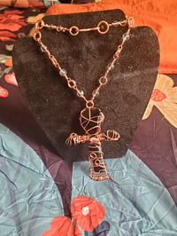 Image 4 of Copper Obsidian Ankh Necklace 