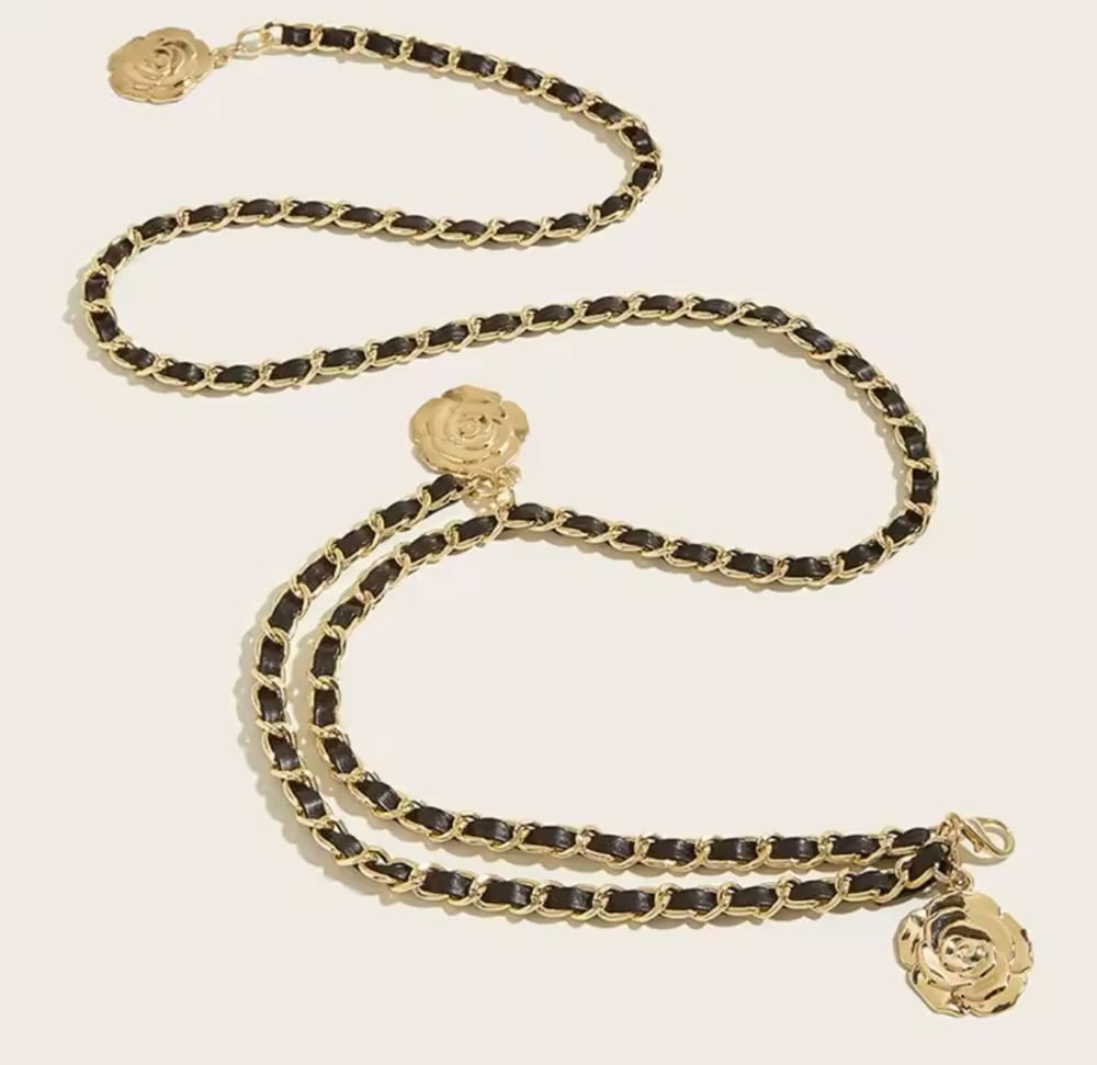 Image of Black & Gold Chain Belt
