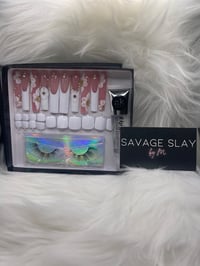 Image 1 of French Tips and Acrylic Flower Bundle