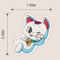 Image 2 of Kawaii Lucky Granny Cat Vinyl Sticker - 2 Inch